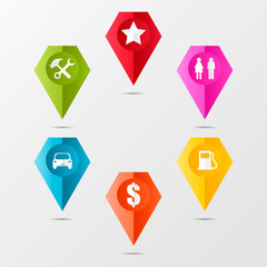 Set of round flat transport pointers.