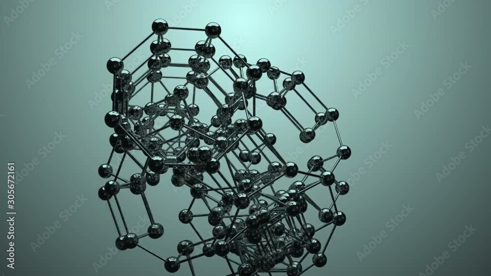 Poster abstract blue geometrical background with moving lines and dots. looping cg animation bog data