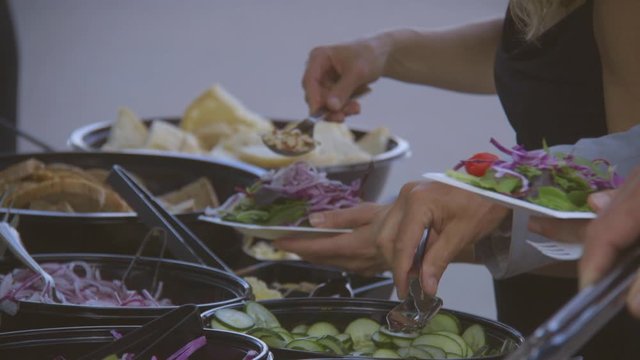 salad bar at event catering with a healthy choice