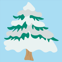 Christmas tree illustration, greeting card