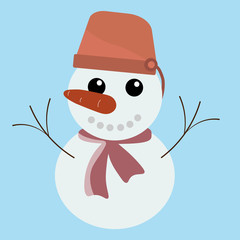 Snow Man icon, flat design