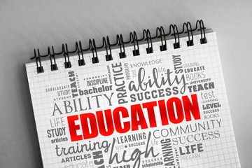 EDUCATION word cloud collage, education concept for presentations and reports