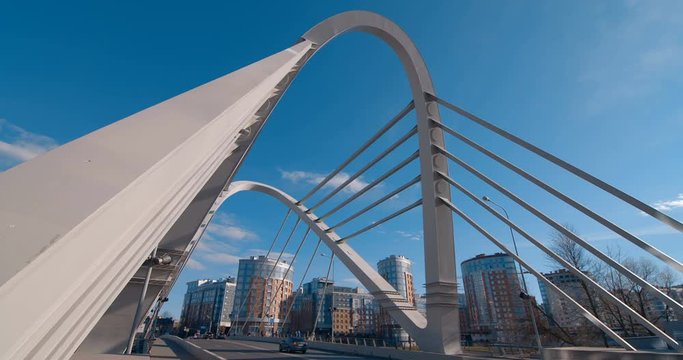 Lazarevsky bridge - a cable-stayed bridge across Malaya Nevka in St. Petersburg. Connects the Petrograd and Krestovsky Islands