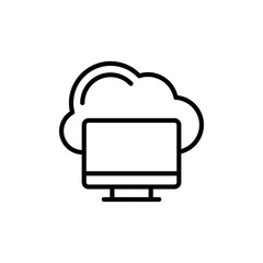 Cloud Connection Vector Line Icons of Network and Communication. Pixel perfect.