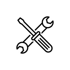 Repair Tools Vector Line Icons of Network and Communication. Pixel perfect.