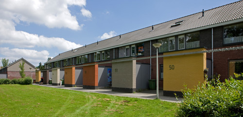 Biddinghuizen. Modern Dutch architecture. Houses. Residential housing. Netherlands. Flevopolder