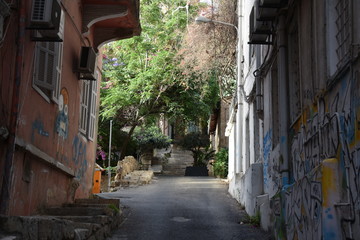 Quiet Back Alley, Gemmayzeh Neighborhood, Beirut, Lebanon