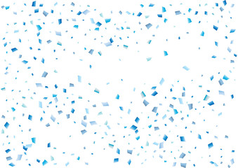 Festive blue rectangle confetti background. Abstract frame confetti texture for holiday, postcard, poster, website, carnival, birthday, children's parties. Cover confetti mock-up. Wedding card layout