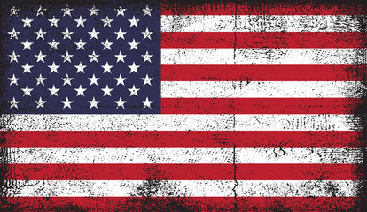 American flag in grunge style vector