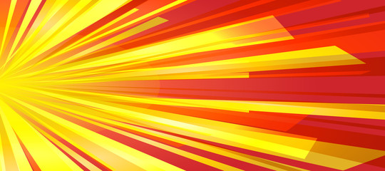 Fototapeta premium Festive background of bright colorful speed lines. Effect motion lines for comic book and manga. Sunbeams with effect explosion. Template for web and print design. Vector