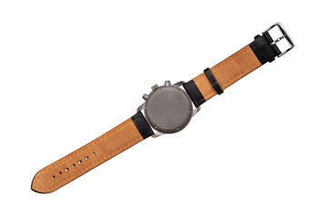 Wristwatch isolate on a white background. Sports wrist watch with a nylon bracelet. Watches for scuba divers.