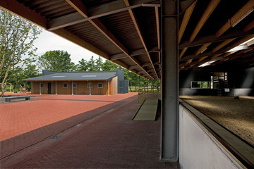 Modern Dutch architecture. Riding school de Baander. Oosterboer Meppel. Netherlands