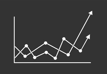 Success business symbol.Growth vector diagram with arrow going up. Vector icon. Editable EPS file.Bar Chart Vector Icon.Vector illustration