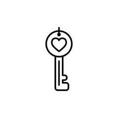 key with heart line style