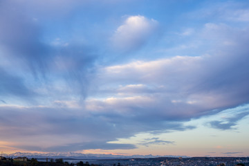 white and grey clouds in a blue sky