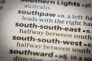 Word or phrase South-south-east in a dictionary.