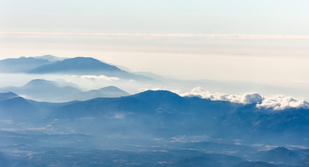 Fototapeta na wymiar mountains from airplane