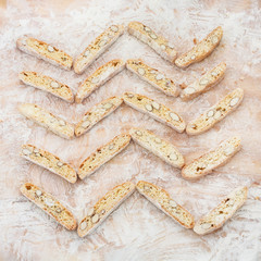 Cookies with almonds, cantucci, pastries