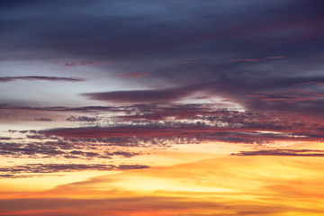 beautiful sky at sunrise in the south of France