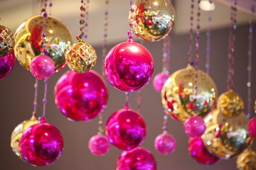 Fototapeta na wymiar Multicolored balls for party decoration