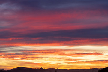 beautiful sky at sunrise in the south of France