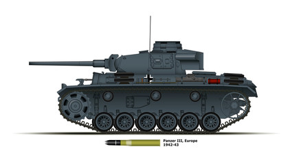 Char allemand Panzer 3 - Europe - WW2