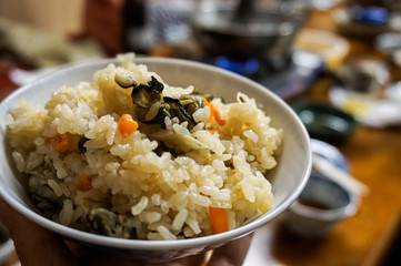 牡蠣小屋で牡蠣ごはん