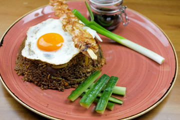 Breakfast food in a restaurant