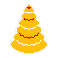 Sweet gingerbread Christmas tree, festive pastries.