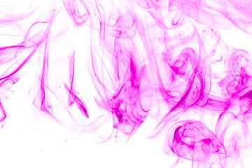 Naklejka na ściany i meble Purple smoke on white background