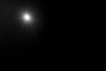 The Sun on a clear sky, black white, design elements