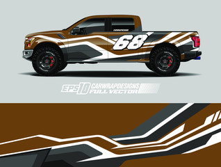 Fototapeta premium Race car wrap designs. Abstract racing and sport background for car livery. Full vector eps 10.