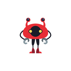 humanoid robot flat style icon