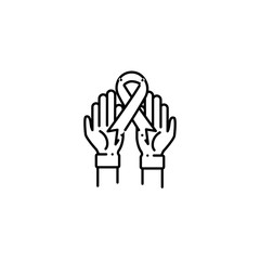 ribbon awareness vote line style icon