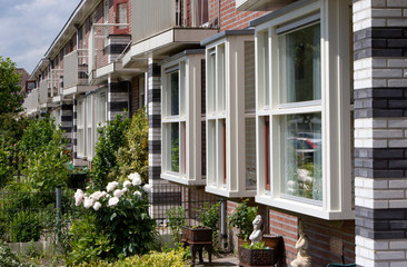 Fototapeta na wymiar Modern Dutch residential area. Modern architecture.