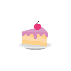 delicious slice cake birthday detailed style icon