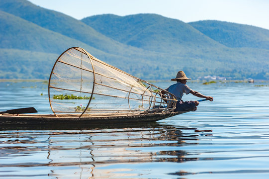 Fishermen at Inle lake, Shan State, Myanmar