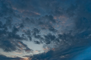 Fototapeta na wymiar Dramatic sky at sunset of the day background