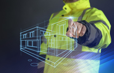 male  engineer doing research on touch screen