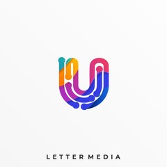 Fototapeta premium Abstract Letter Colorful Illustration Vector Design Template
