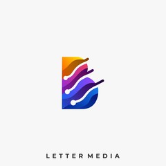 Abstract Letter B Colorful Illustration Vector Design Template