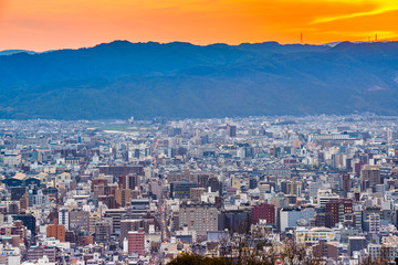 Kyoto, Japan Cityscape at Dusk