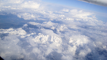 Fototapeta na wymiar Flugzeugaufnahme auf die Alpen