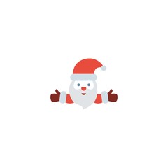 santa creative icon. flat simple illustration. From christmas icons collection. Isolated santa sign on white background