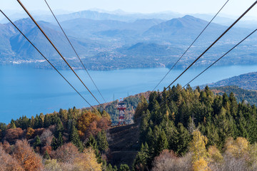 Obraz premium Maggiore lake from the cableway Stresa, Northern Italy