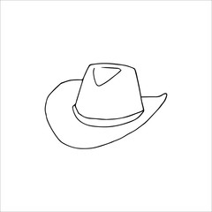Hand drawn cowboy hat Isolated on a white background. Vector illustration