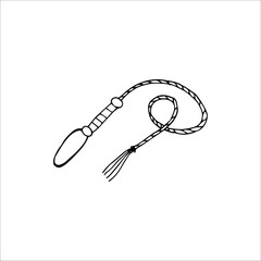 Hand drawn whip isolated on a white background. Vector illustration