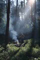 Fototapeta premium Picnic in the forest
