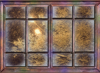 frozen window view the night before christmas