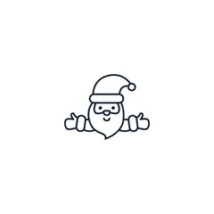 santa creative icon. line simple illustration. From christmas icons collection. Isolated santa sign on white background